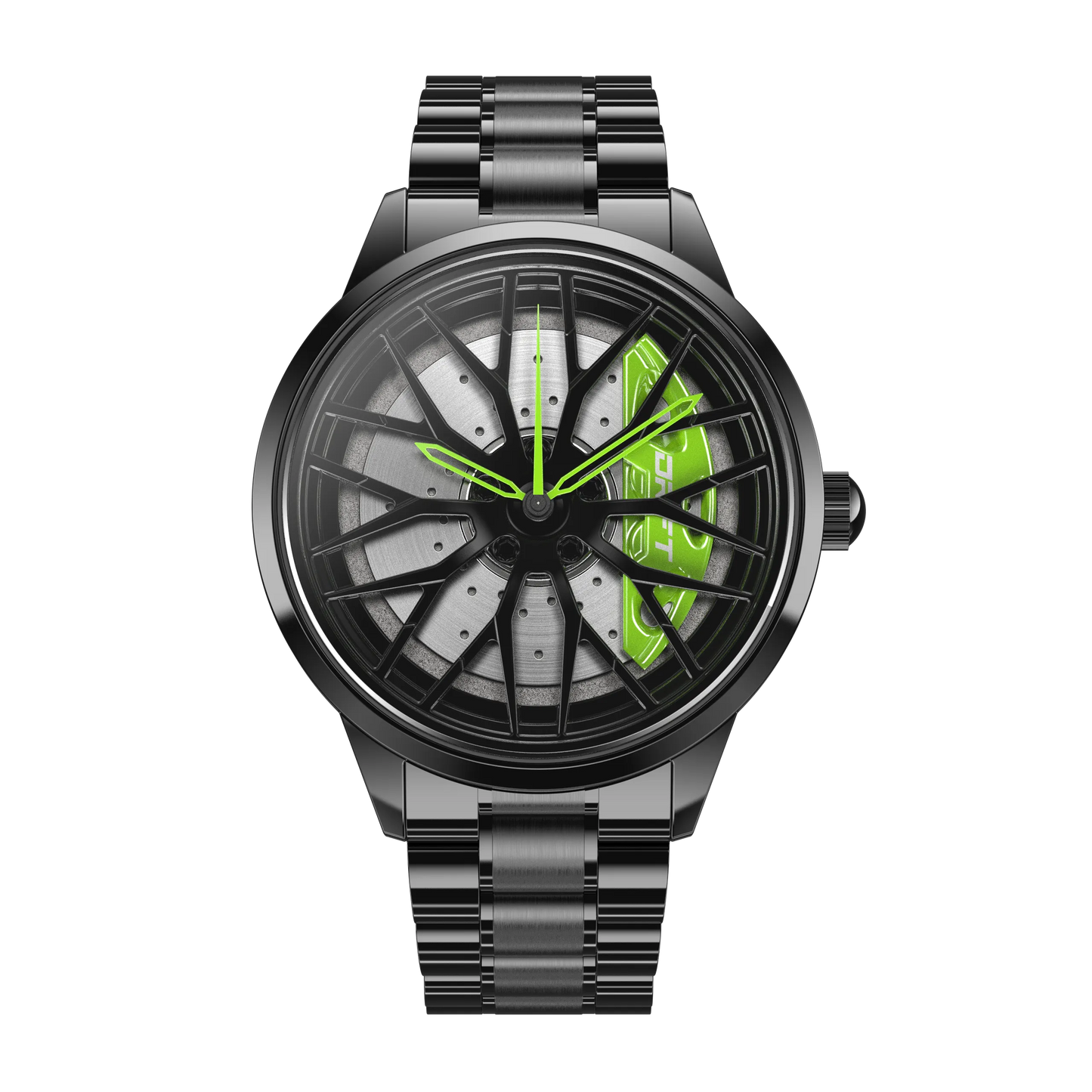 Gear up your fashion with our vibrant green Motorsport Rim Watch! Crafted by an innovative German startup, these precision watches are designed to captivate motorsport, tuning, and auto enthusiasts. Get ready to ignite your passion!