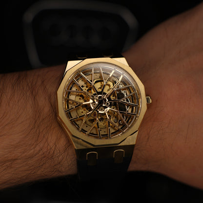 Dodecadon Motorsport Automatik Felgenuhr Gold