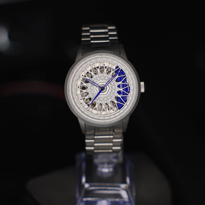 Racing Felgenuhr Blau Automatik