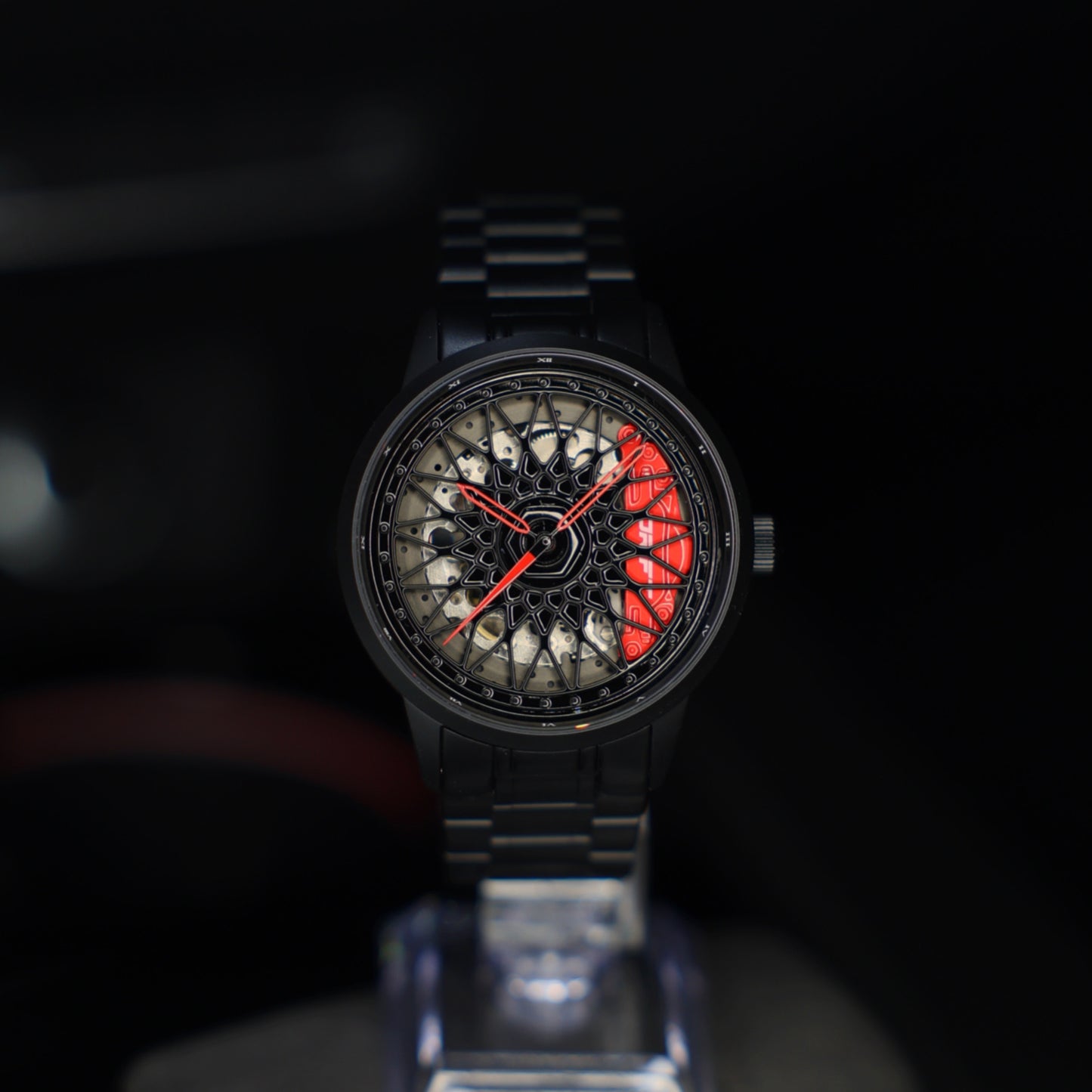 Racing Felgenuhr Rot Automatik