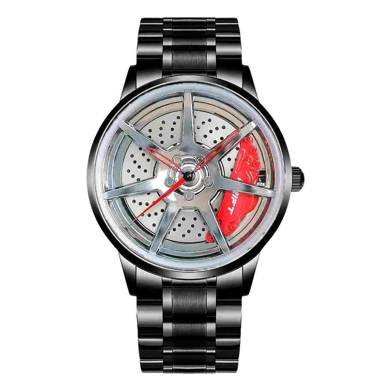 Introducing the Black-Silver Drift Rim Watch – a fusion of style and passion. Crafted by a young German startup, this innovative design speaks to motorsport, tuning, and auto aficionados. Rev up your wrist game! #id_46779158004042