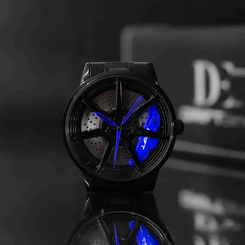 Illuminate your elegance with our blue Drift Rim Watch! Designed by a German startup, these precision timepieces epitomize groundbreaking design, ensuring to captivate motorsport, tuning, and auto aficionados. #id_46744374640970