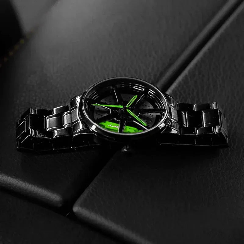Rev up your fashion with our green Drift Rim Watch! Handcrafted by a German startup, these precision watches feature revolutionary design, ensuring to delight motorsport, tuning, and auto enthusiasts. #id_46744374673738