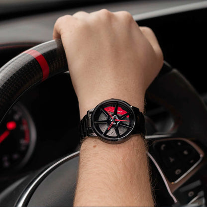 Elevate your fashion with our red Drift Rim Watch! Meticulously crafted by a German startup, these precision watches showcase innovative design, ideal for captivating motorsport, tuning, and auto aficionados. #id_46744374608202