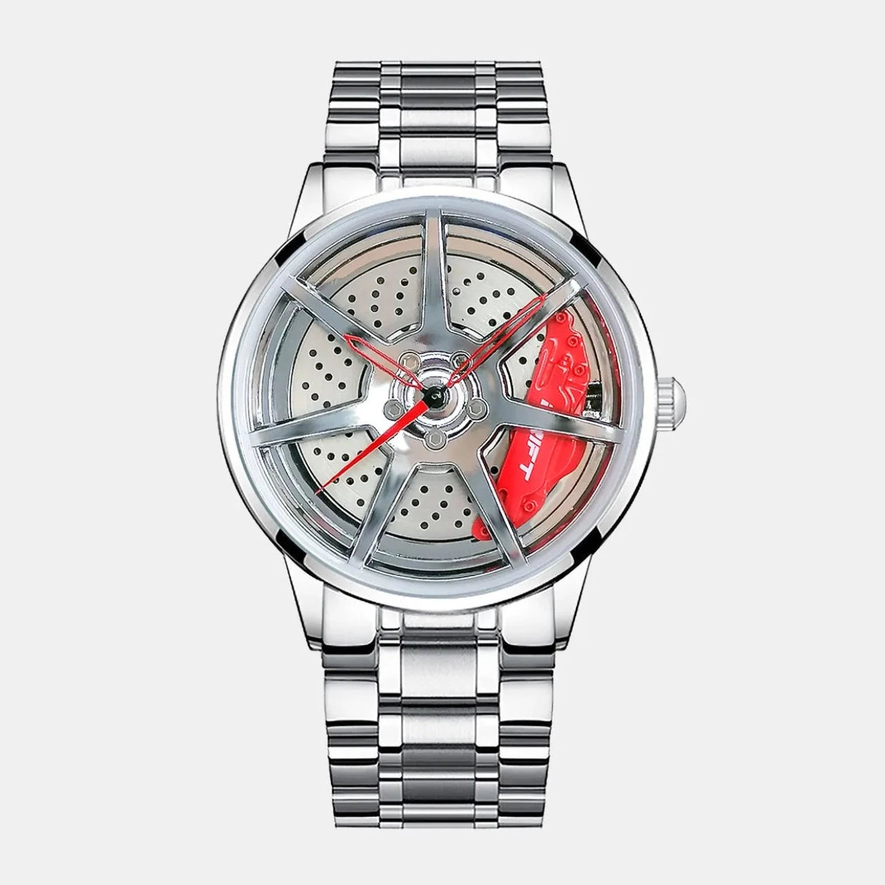 Rev up your style with our silver Drift Rim Watch! Crafted by a German startup, these innovative timepieces are perfect for motorsport, tuning, and car enthusiasts. #id_46779157971274