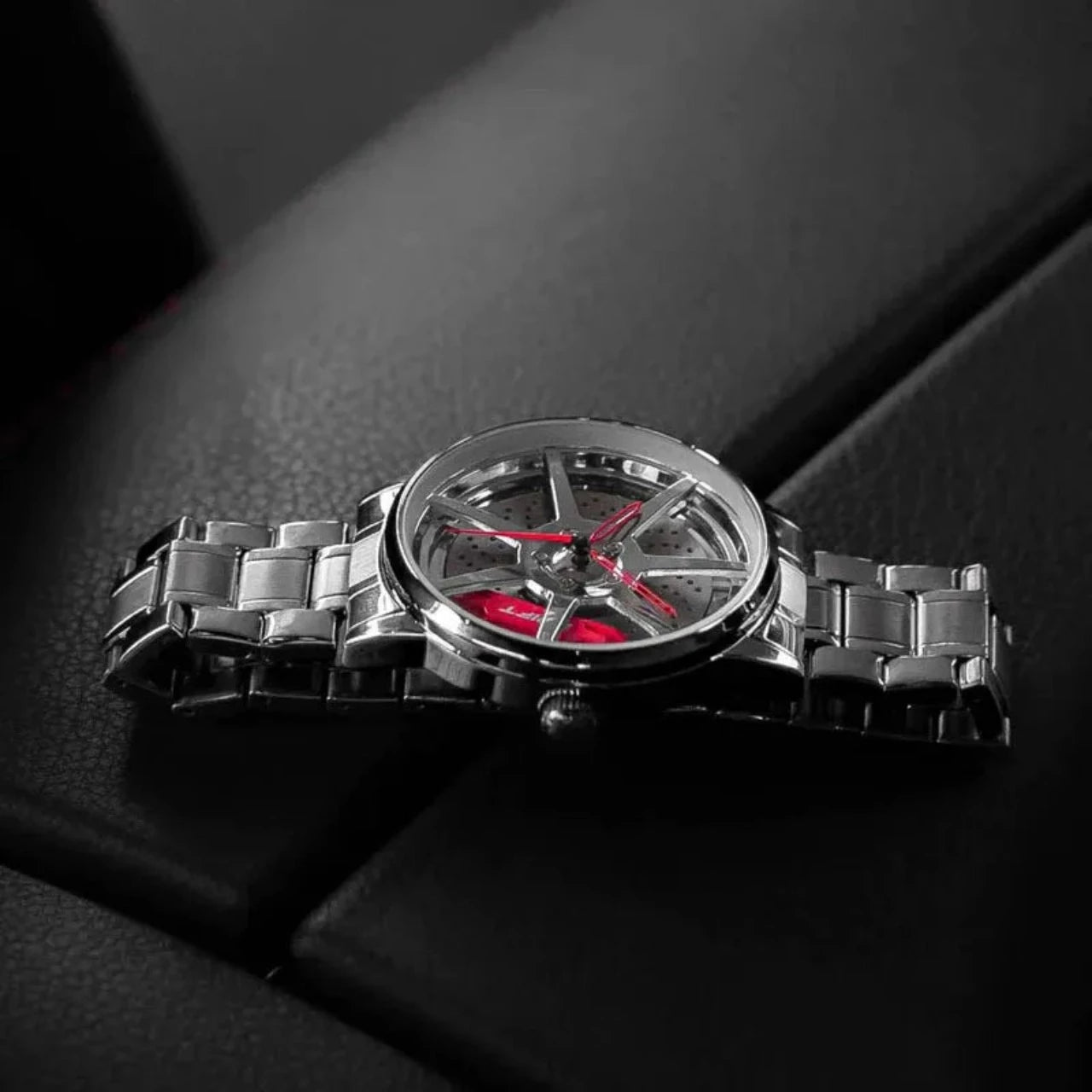 Precision and style combine in the silver Drift Rim Watch. From a German startup, it's designed for motorsport, tuning, and auto enthusiasts. #id_46779157971274