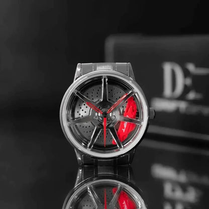 Embrace automotive elegance with the silver Drift Rim Watch. Crafted by a German startup, it's tailored for motorsport, tuning, and auto aficionados. #id_46779157971274