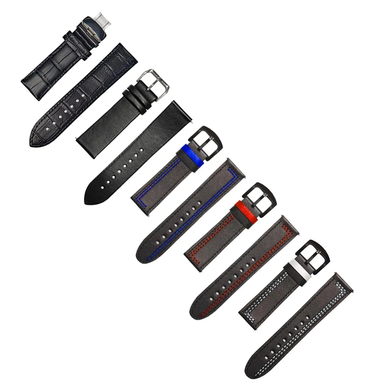 Enhance your look with our Black-Blue Leather Bracelet. Discover the innovative design of rim-inspired watches from a German startup. Perfect for motorheads, tuners, and auto aficionados.