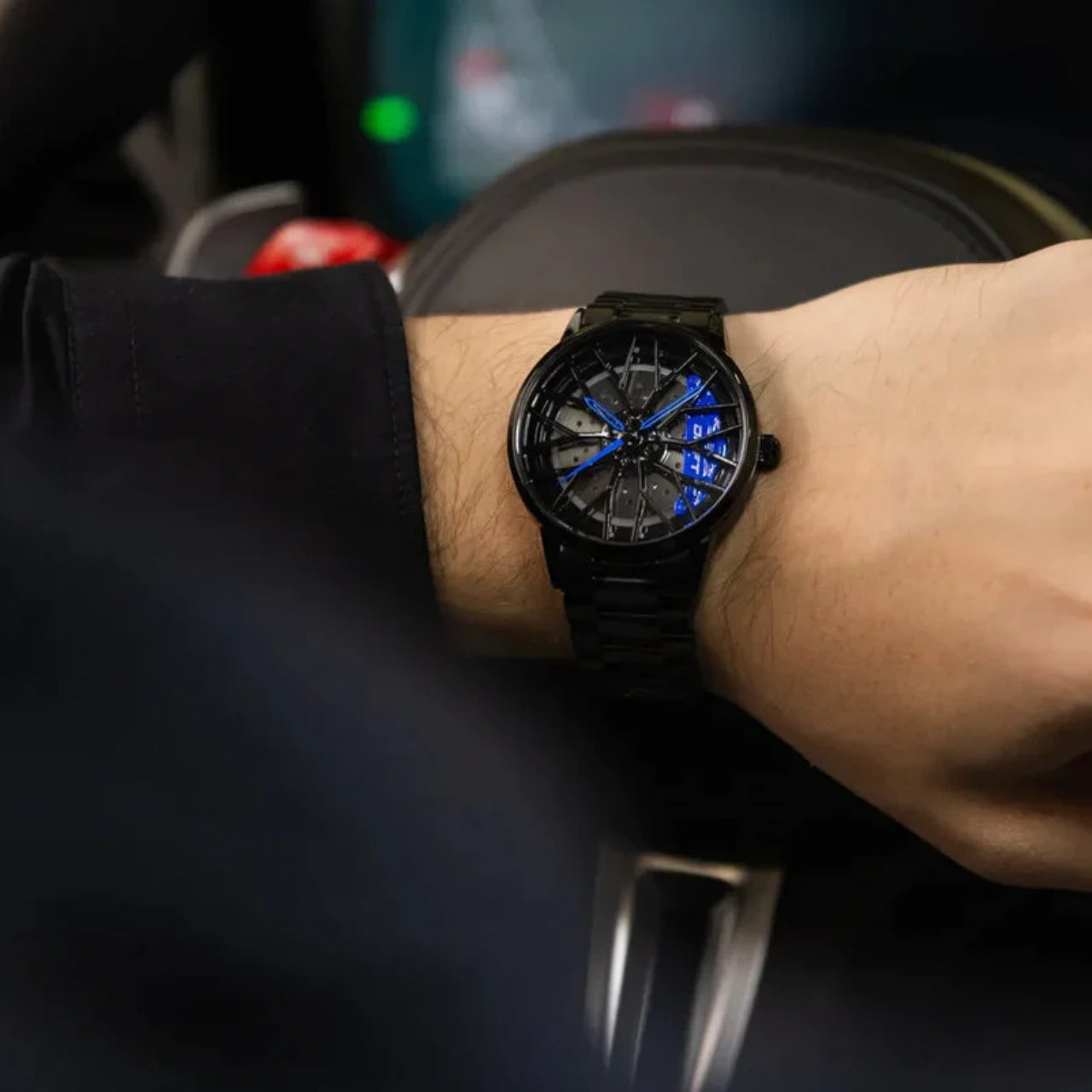 Rev up your style with our innovative blue Motorsport Rim Watch. Crafted by a young German startup, these precision timepieces are designed for motorsport, tuning, and auto enthusiasts. Fuel your passion! #id_46744363008330