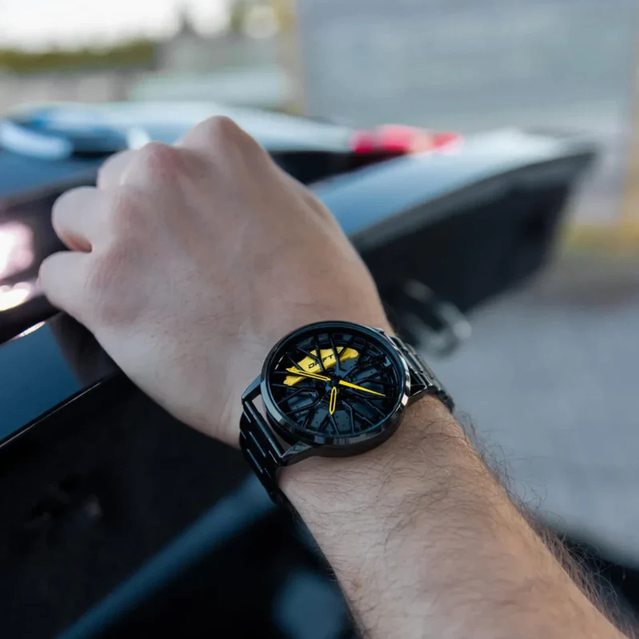 Elevate your style with our innovative yellow Motorsport Rim Watch. Crafted by a young German startup, these precision timepieces are designed for motorsport and tuning enthusiasts, as well as auto aficionados. Ignite your passion now! #id_46744363073866