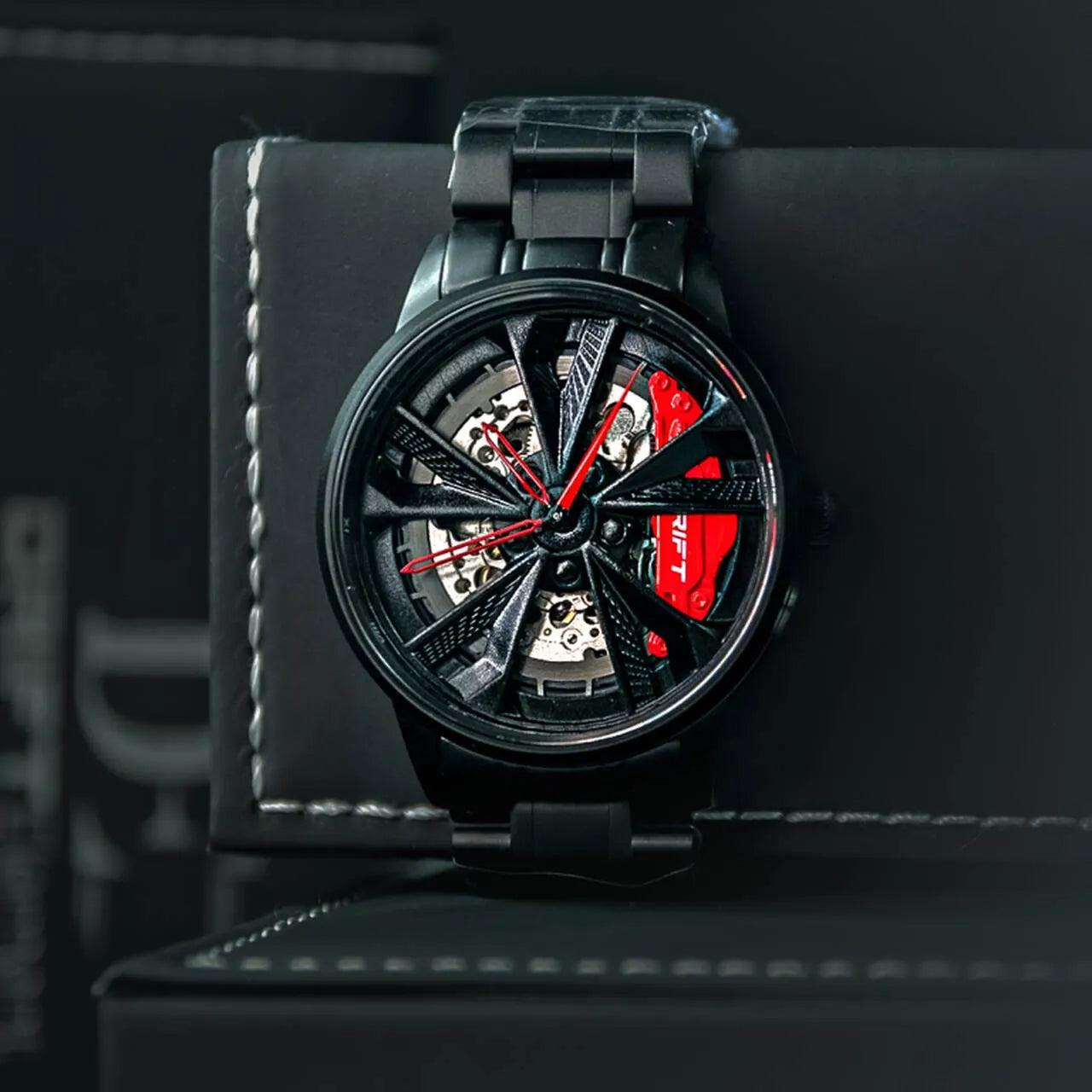 Orologio DriftElement Motorsports Rim, Design Cerchione Auto, Acciaio Inossidabile, Vetro Minerale, Made In Germany, Cinturino Regolabile