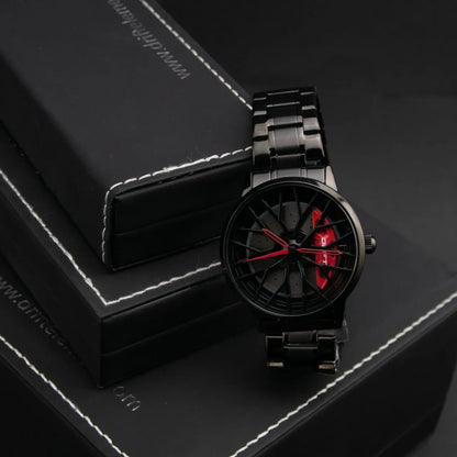 Elevate your fashion with our bold red Motorsport Rim Watch! From a dynamic German startup, these precision timepieces are tailored for motorsport, tuning, and auto aficionados. Prepare to ignite your passion! #id_46744363041098