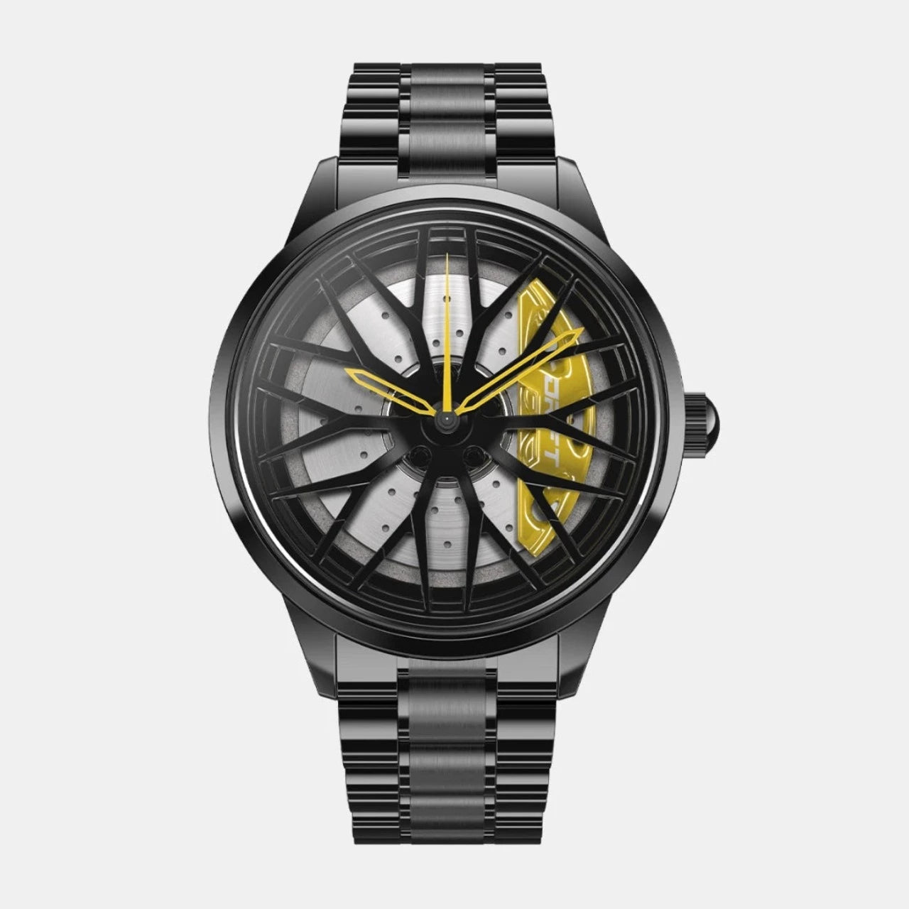 Illuminate your style with our innovative yellow Motorsport Rim Watch! Precision-crafted by a German startup, these watches are designed to captivate motorsport, tuning, and auto enthusiasts. Ignite your passion! #id_46744363073866