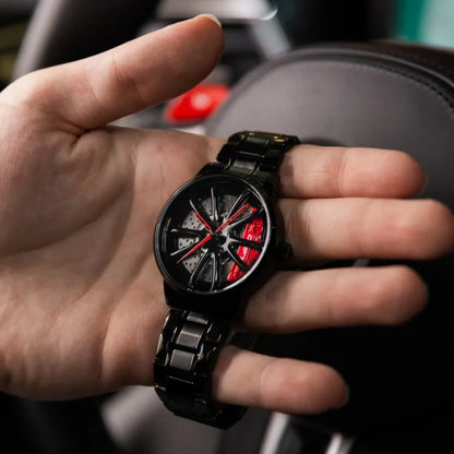 Illuminate your automotive passion with our striking red Performance GT Rim Watch! Meticulously crafted by a German startup, these precision watches are designed to captivate motorsport, tuning, and auto aficionados. Get ready to ignite your passion in style! #id_46744365400394