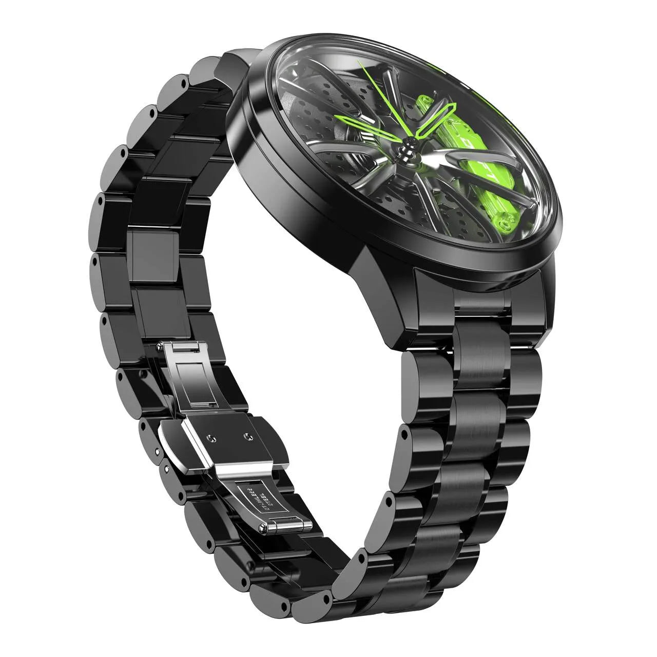 Elevate your fashion with our sleek green Performance GT Rim Watch! Precision-crafted by a German startup, these watches are designed for motorsport, tuning, and auto aficionados. Get ready to ignite your passion! #id_46744365465930