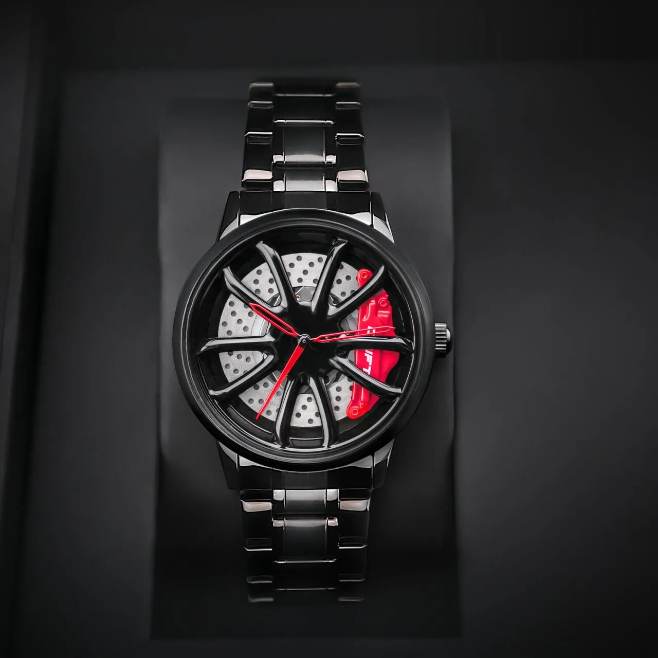 Illuminate your automotive enthusiasm with our striking red Performance GT Rim Watch! Crafted by a German startup, these precision watches are geared to captivate motorsport, tuning, and auto aficionados. Prepare to ignite your passion in style! #id_46744365400394
