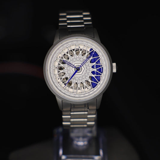 Racing Felgenuhr Blau Automatik