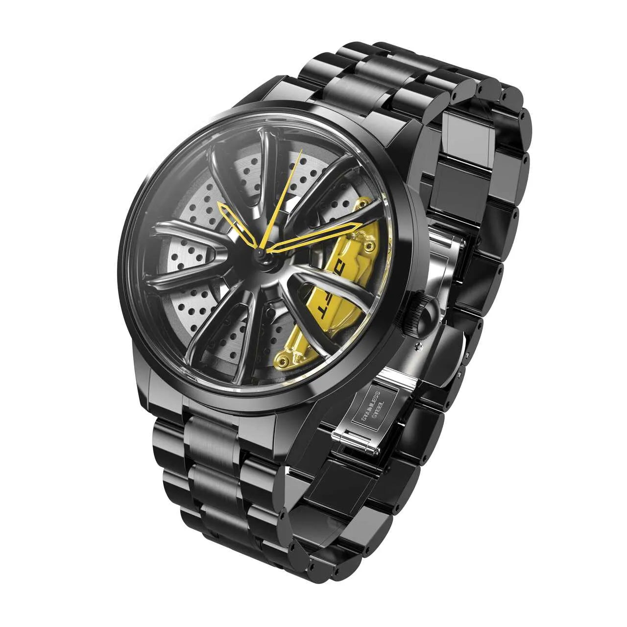Illuminate your look with our dynamic yellow Performance GT Rim Watch! Engineered by a German startup, these precision watches are tailored to captivate motorsport, tuning, and auto enthusiasts. Get set to fuel your passion! #id_46744365433162